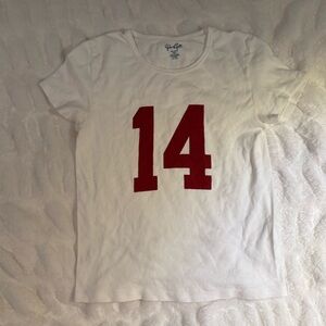 Brandy Melville White Tee with Red Print